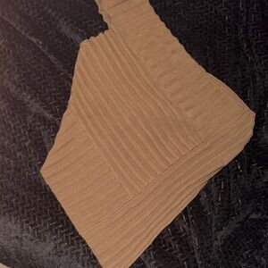 Ribbed Knit Halter Top in Camel